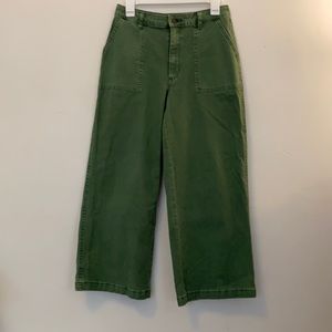 Green wide leg pants